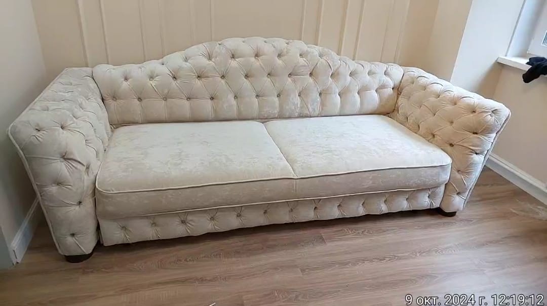 Замена обивки дивана на дому. поселок Луговой